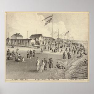 Ross Bathing Houses, Ocean Grove, NJ Poster