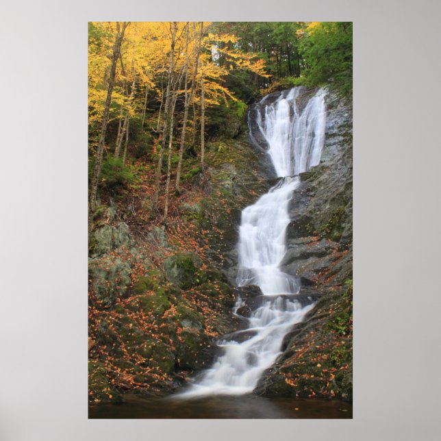 Ross Brook Falls Autumn Berkshires Waterfall Poster (Front)