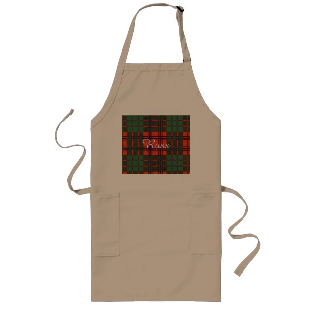 Ross clan Plaid Scottish tartan Long Apron (Front)