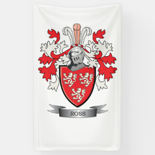 Ross Family Crest Coat of Arms Banner