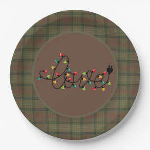 Ross Hunting  Scottish Clan Tartan Christmas Paper Plate