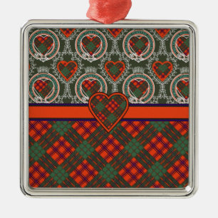 Ross Scottish Tartan Metal Ornament