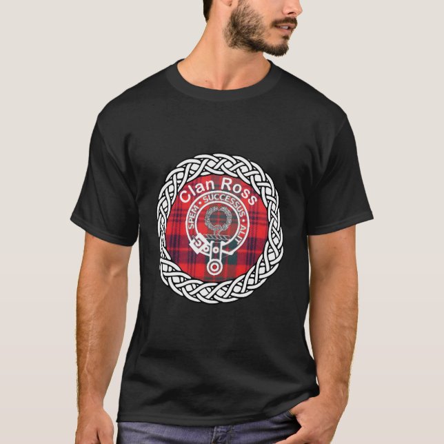 Ross Surname Last Name Scottish Clan Tan Crest T-Shirt (Front)
