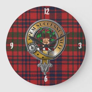 Ross Tartan & Badge Large Clock