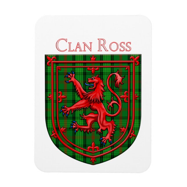 Ross Tartan Scottish Plaid Lion Rampant Magnet (Vertical)