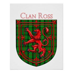 Ross Tartan Scottish Plaid Lion Rampant Poster