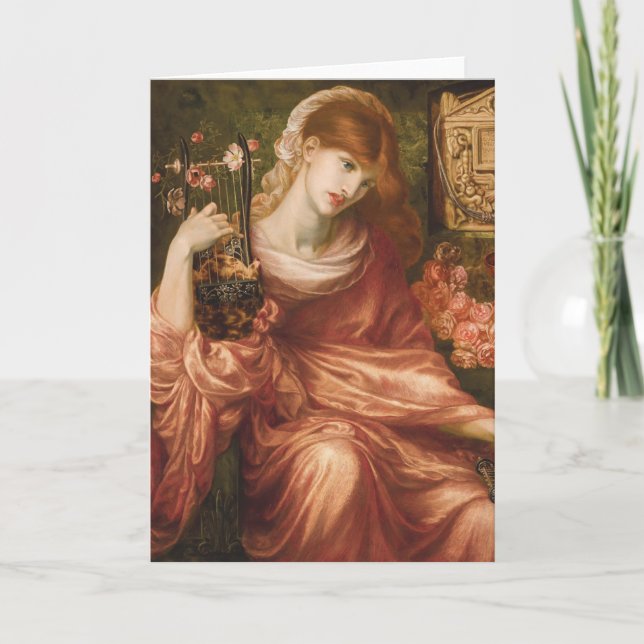 Rossetti Roman Harp Player Greeting Card (Front)