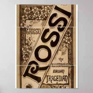 Rossi, 'Italian Tragedian' Retro Theatre Poster
