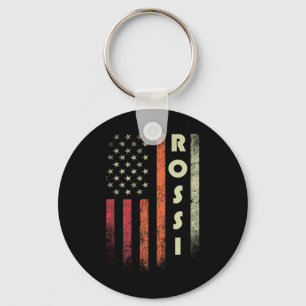 Rossi Surname Funny Retro Vintage Birthday America Key Ring