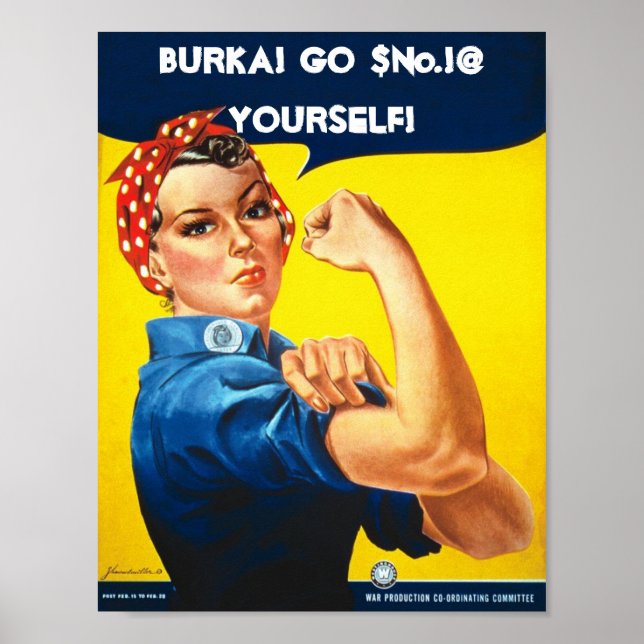 Rossi the Riviter Says no to Burka's Poster (Front)