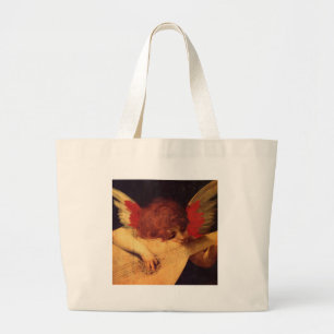 Rosso Fiorentino Musician Angel Large Tote Bag