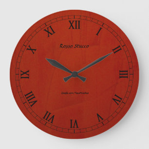Rosso Stucco Faux Finish Round Wallclock