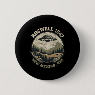 Roswell 1947 Abduction New Mexico Ufo Vintage Alie 6 Cm Round Badge