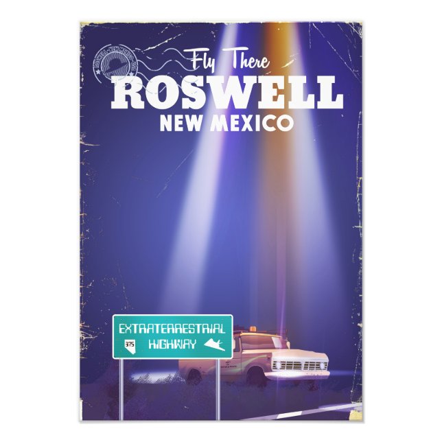 Roswell Extraterrestrial Highway travel poster (Front)