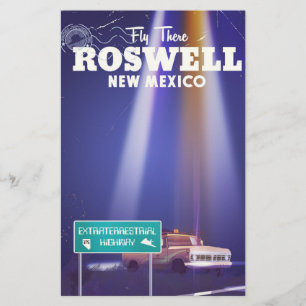 Roswell Extraterrestrial Highway travel poster Stationery