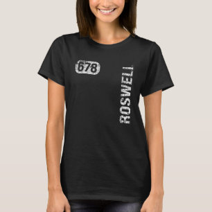 Roswell Georgia 678 Area Code Vintage Retro T-Shirt