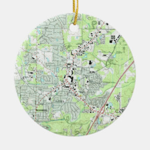Roswell Georgia Map (1992) Ceramic Ornament
