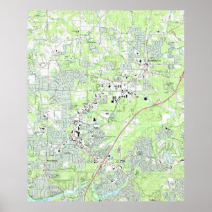 Roswell Georgia Map (1992) Poster