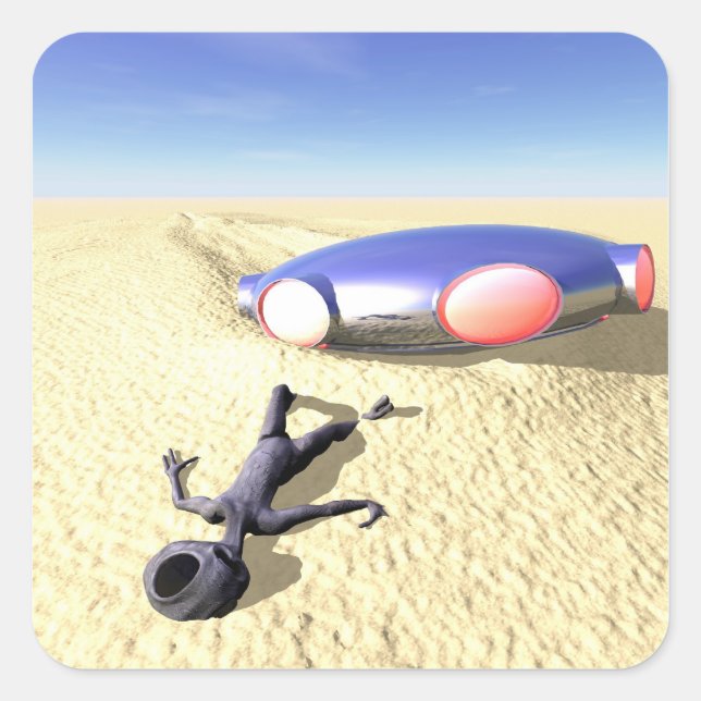 Roswell Like UFO Crash Sticker (Front)