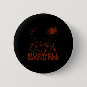 Roswell National Park Ufo Flying Saucer Aliens _1  6 Cm Round Badge
