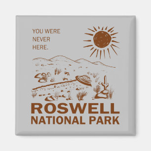 Roswell National Park UFO Flying Saucer Aliens T-S Magnet
