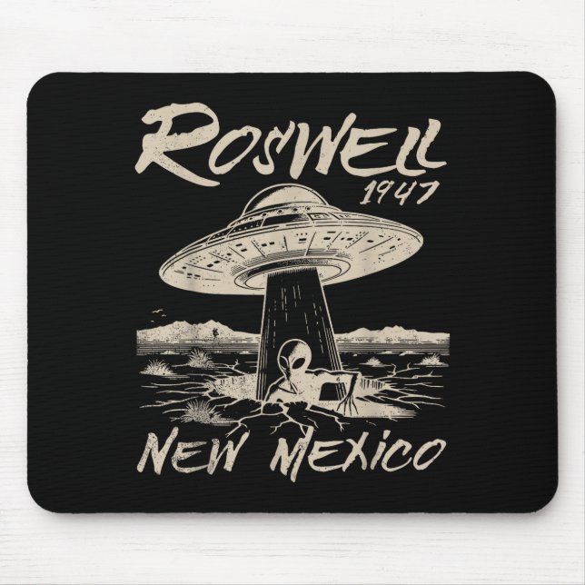 Roswell New Mexico 1947 Alien Abduction Ufo Crash  Mouse Pad (Front)