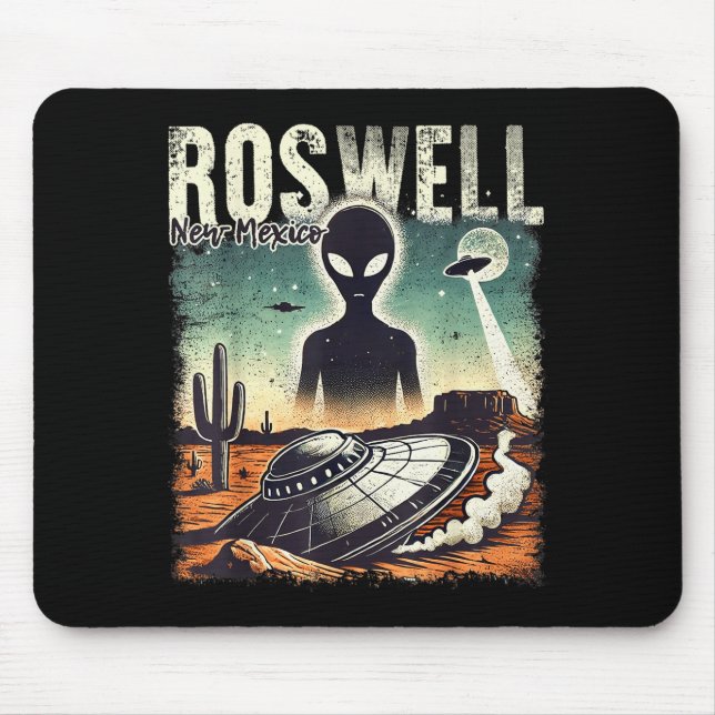 Roswell New Mexico 1947 Alien Abduction Ufo Crash  Mouse Pad (Front)