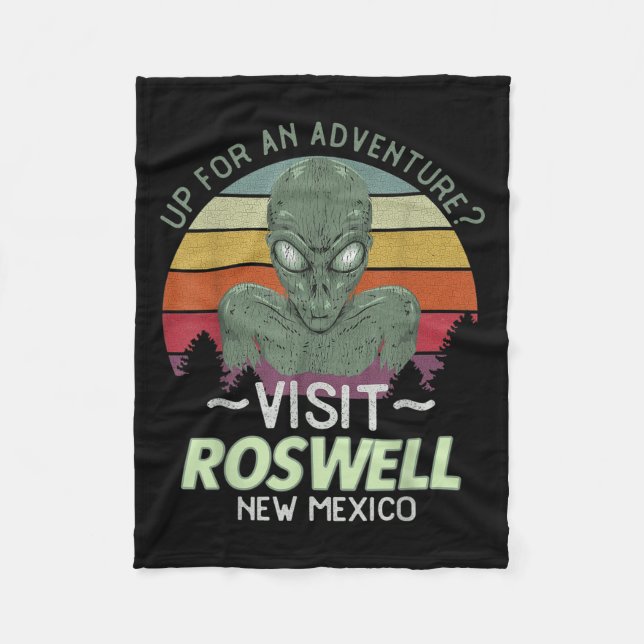 Roswell New Mexico Alien Head Funny Souvenir Quote Fleece Blanket (Front)