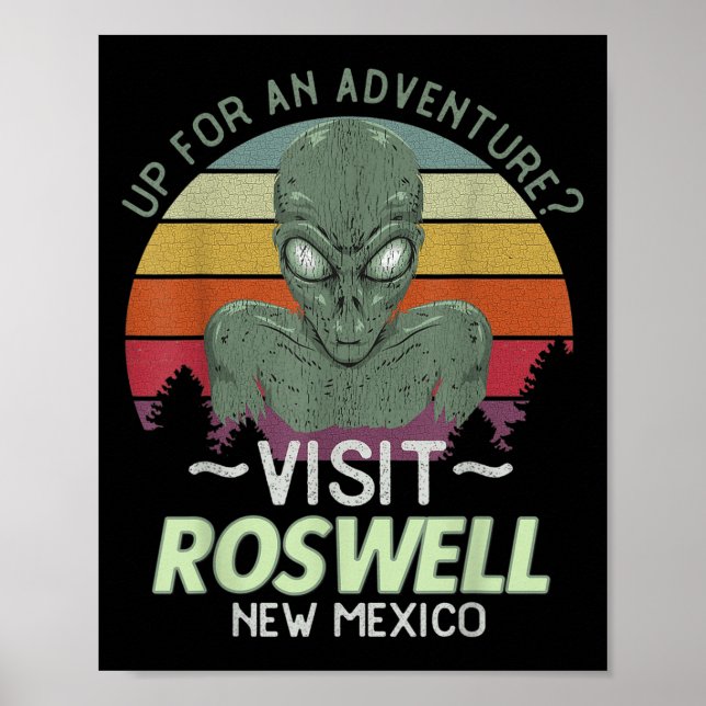 Roswell New Mexico Alien Head Funny Souvenir Quote Poster (Front)