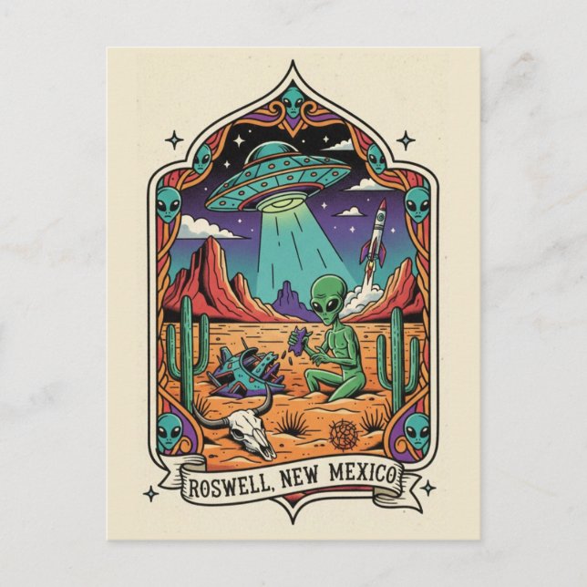 Roswell New Mexico Alien Postcard (Front)