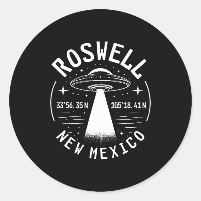 Roswell New Mexico Alien Ufo Area 51  Classic Round Sticker (Front)