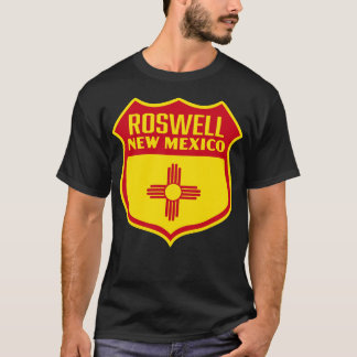 Roswell New Mexico Retro Flag Shield Red T-Shirt