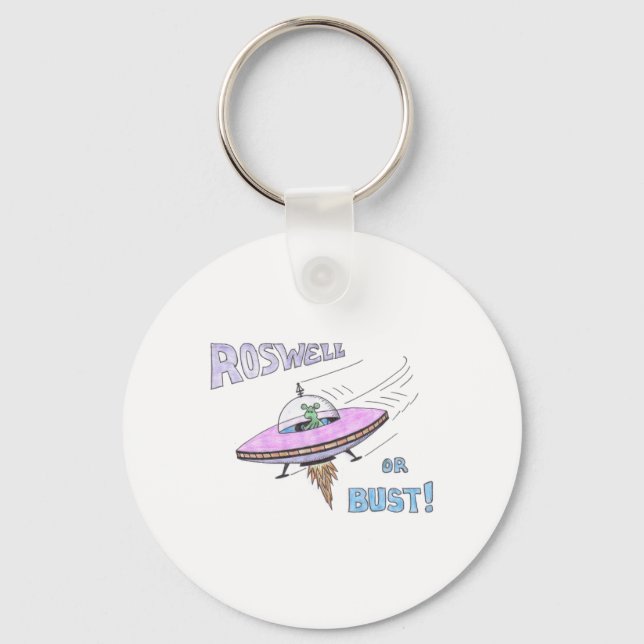 ROSWELL or BUST! keychain (Front)
