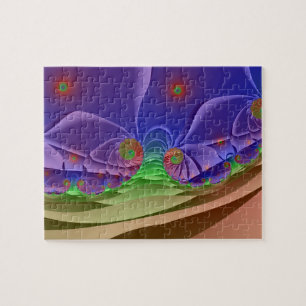 Roswellian Landscape   Rainbow Fractal Art Jigsaw Puzzle