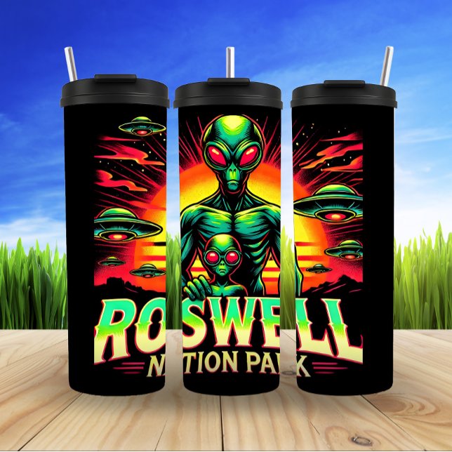 Roswell's Alien Invasion Graphics Thermal Tumbler (Creator Uploaded)