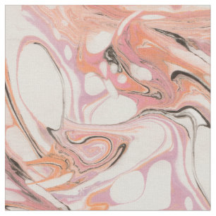 Rosy Abstract Water Marble Pattern Fabric
