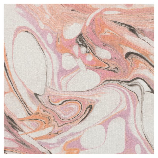Rosy | Abstract Water Marble Pattern Fabric (Close Up)