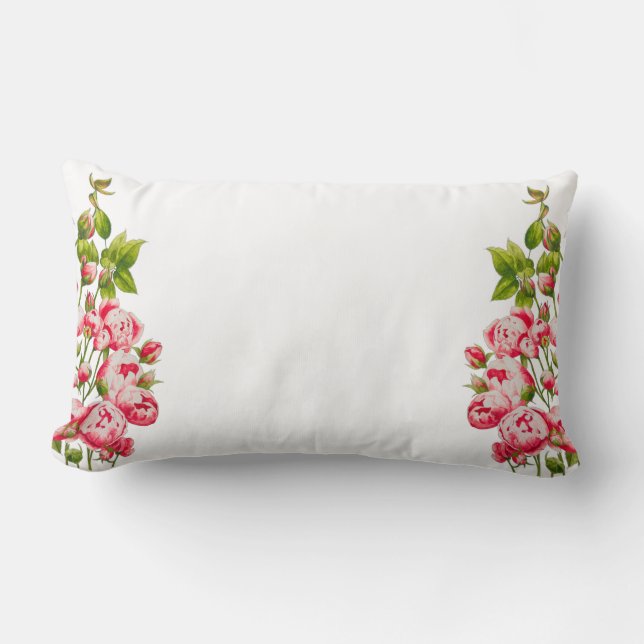 Rosy Abundance on a Lumbar Pillow (Front)