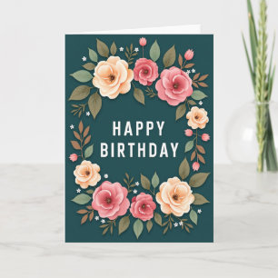 Rosy Birthday Wishes Card