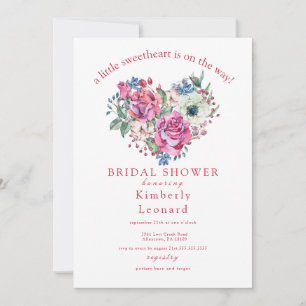 Rosy Blooms Sweetheart Baby Shower Invitation
