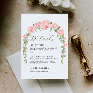 Rosy Blush Wedding Details Enclosure Card