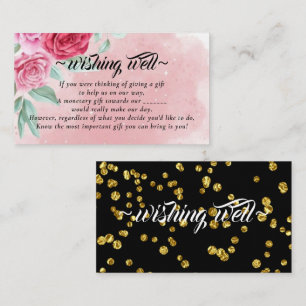 Rosy Blush Wishing Well for Wedding Enclosure Card