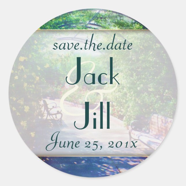 Rosy Bower WEDDING Save the Date Classic Round Sticker (Front)