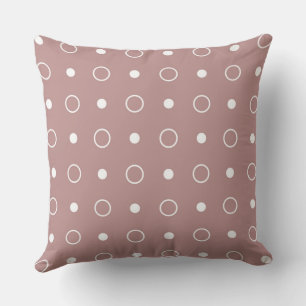 Rosy brown and white dots cushion