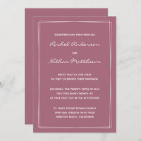 Rosy Brown Mulberry Pink Wedding Invitations