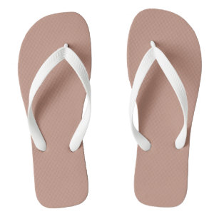 Rosy Brown Solid Plain Colour Thongs