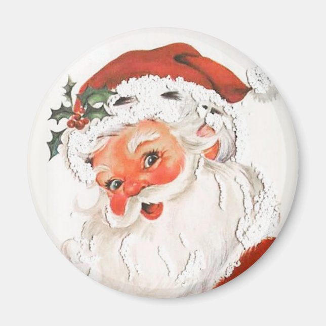 Rosy Cheeked Santa Vintage Magnet (Front)