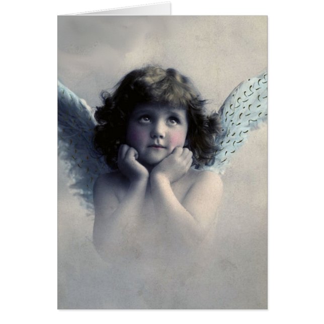 Rosy Cheeked Vintage Angel in Clouds (Front)