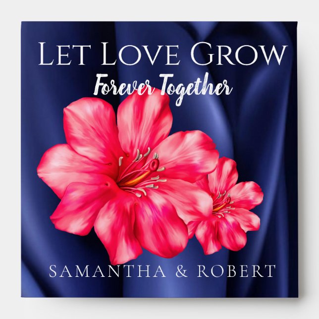 Rosy Elegant Roses Wedding Bridal Favour Seeds Envelope (Front)