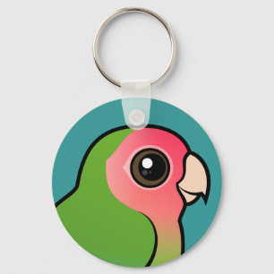 Rosy-faced Lovebird Key Ring
